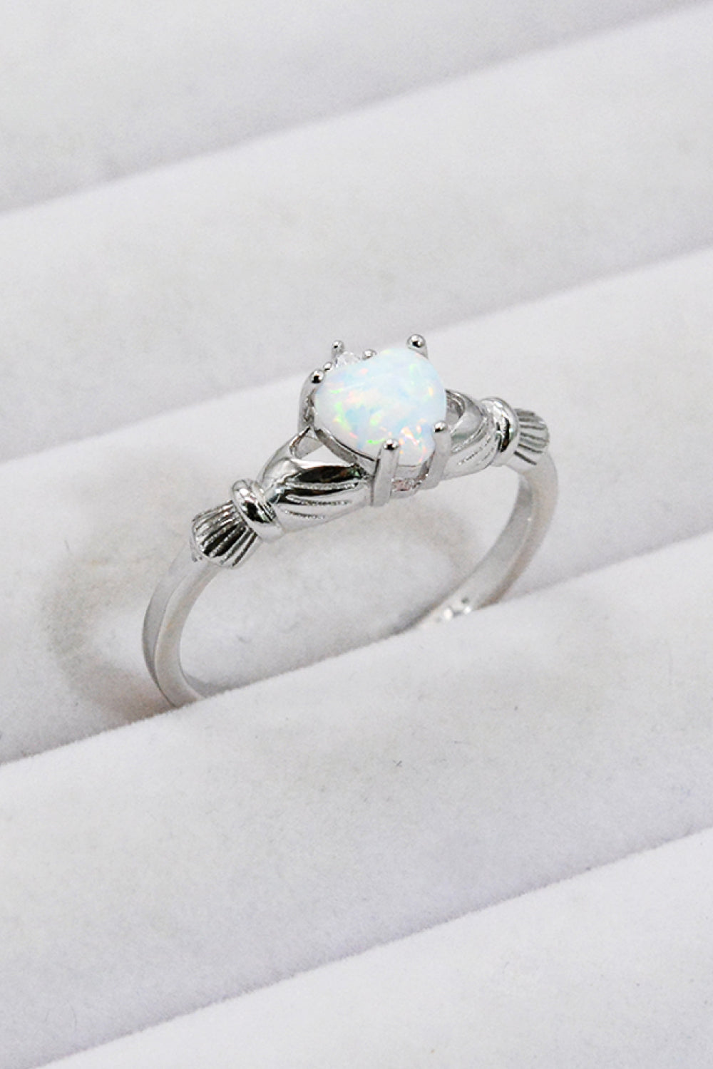 Hjerte Opal Sølv Ring