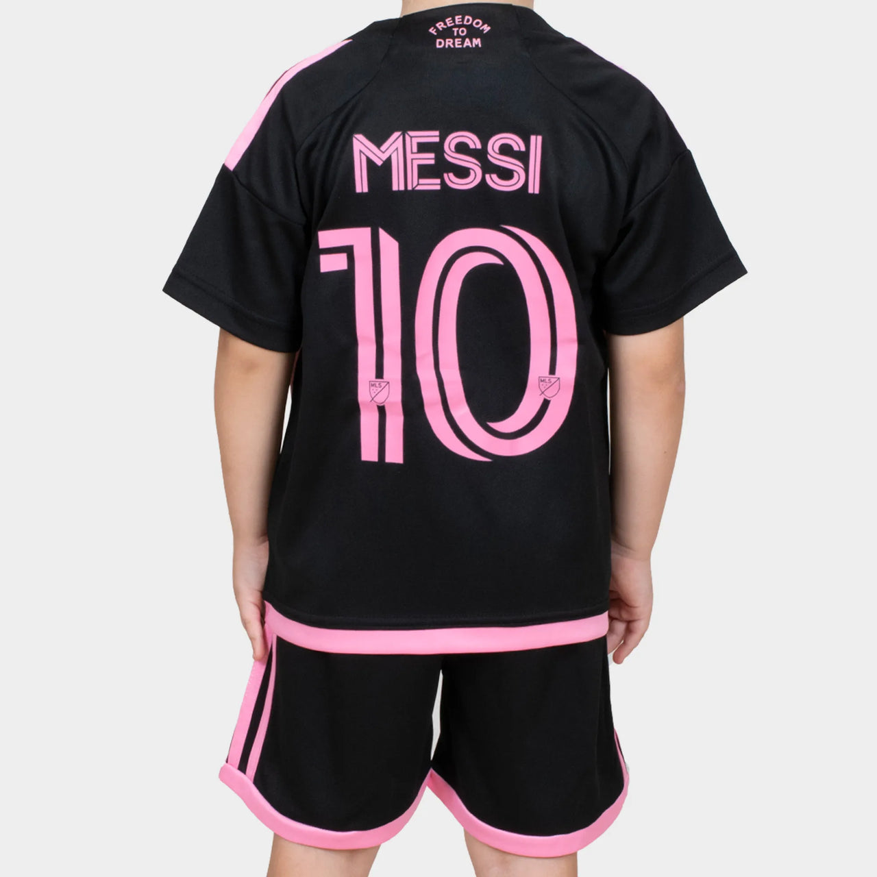 Kit da calcio per bambini Messi - Inter Miami 2024/25 Trasferta Nero