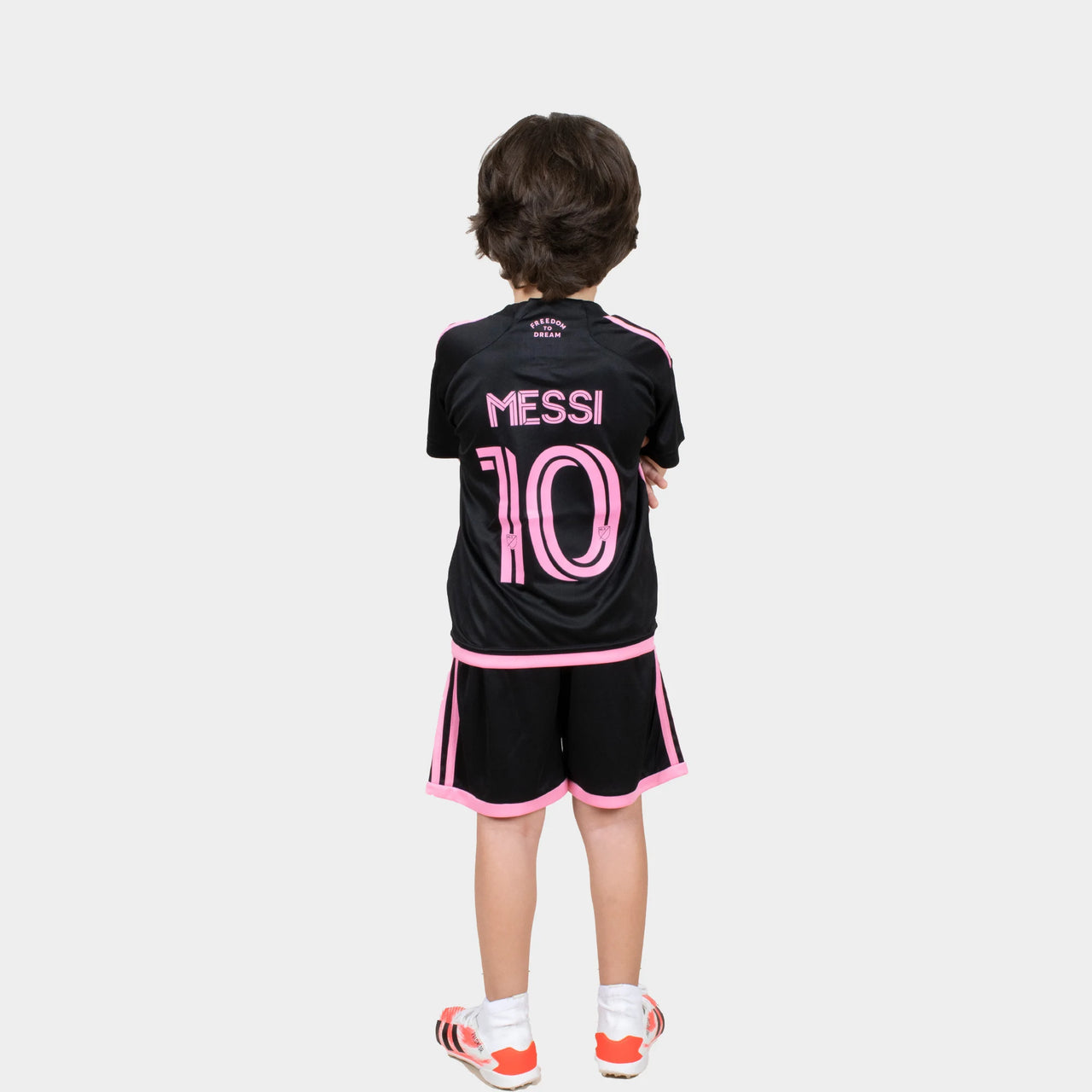 Kit da calcio per bambini Messi - Inter Miami 2024/25 Trasferta Nero
