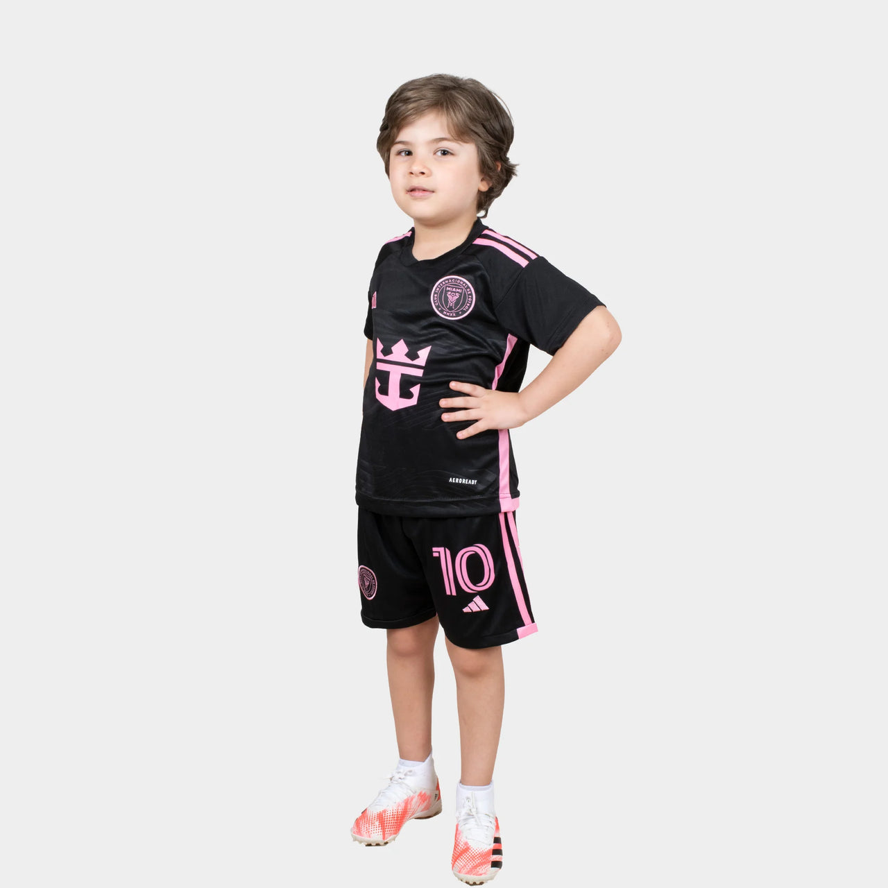 Kit da calcio per bambini Messi - Inter Miami 2024/25 Trasferta Nero