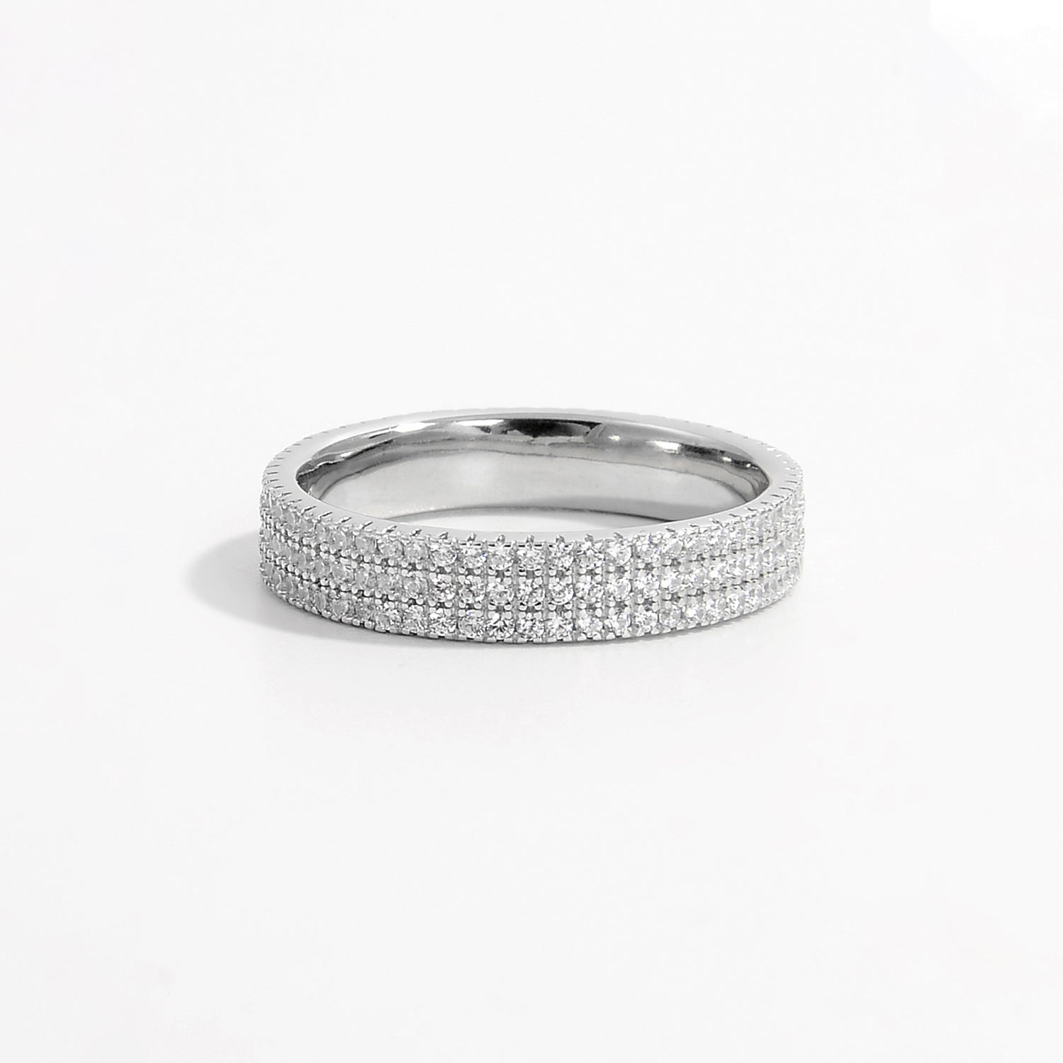 Zircon-Encrusted Silver Ring