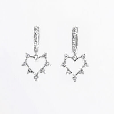 Heart Zircon Drop Earrings