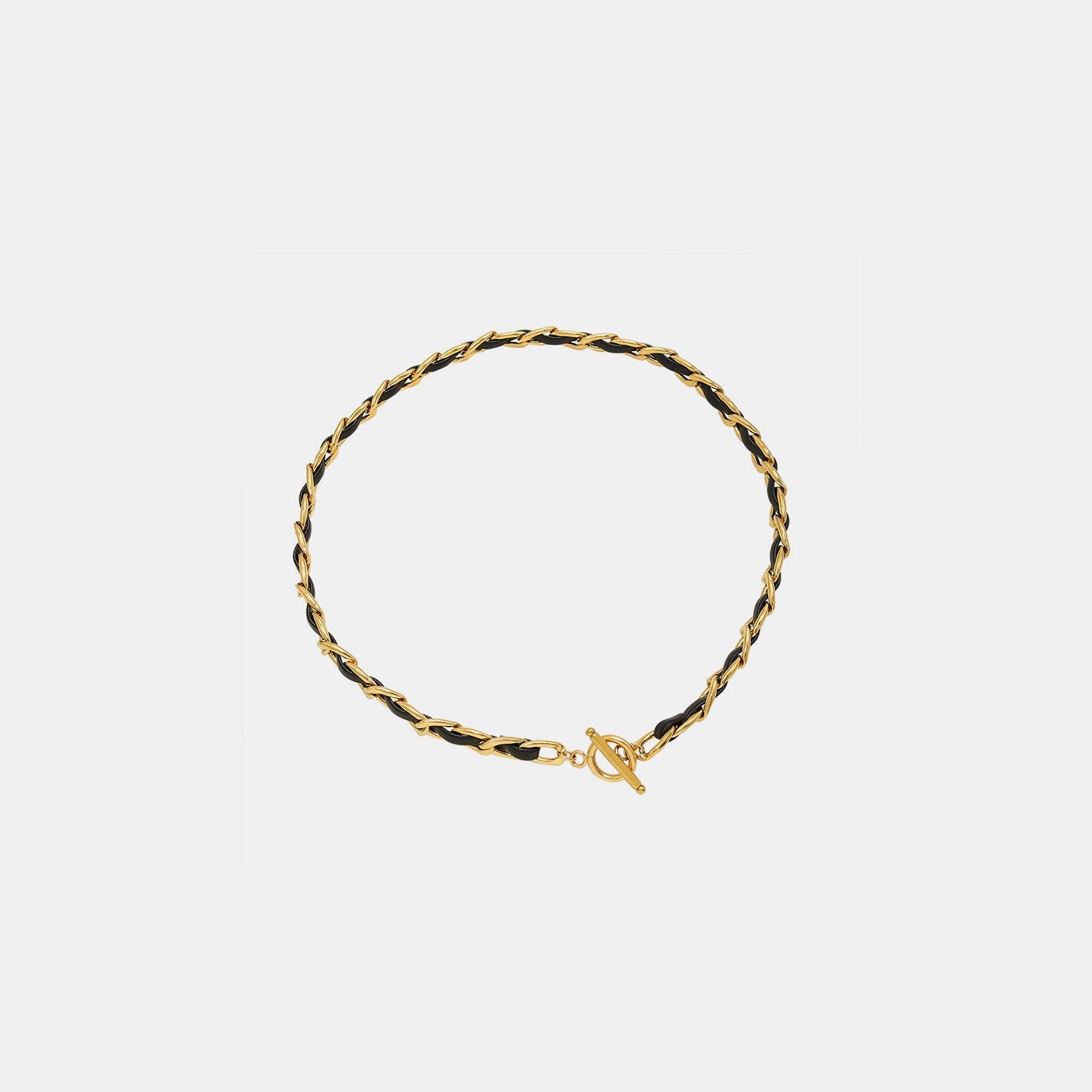 Guld Læder-Link Choker