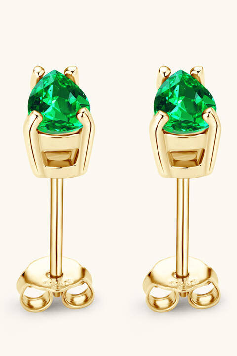 Lab Emerald Crystal Studs