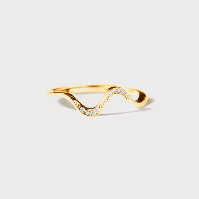 Bølge Zircon Sølv Ring