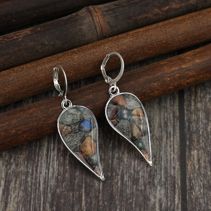 Pendientes colgantes de piedras preciosas