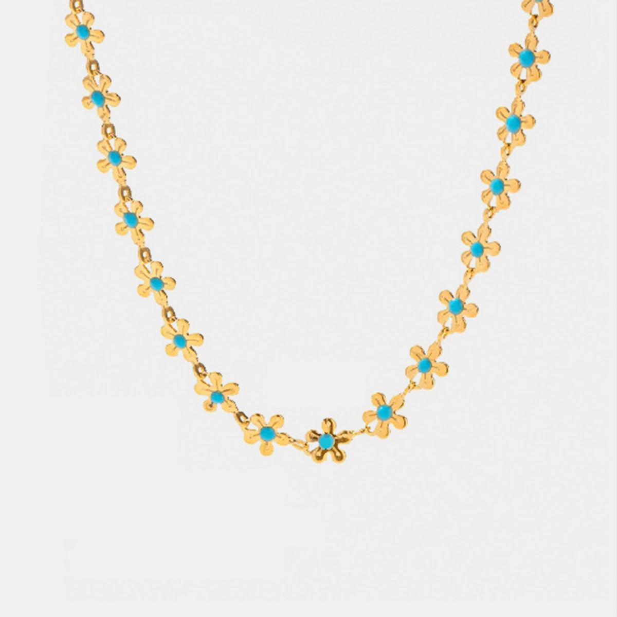 Metallic Floral Drop Necklace