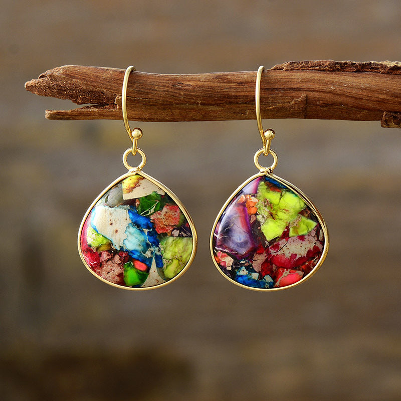 Gold-Plated Gemstone Drops
