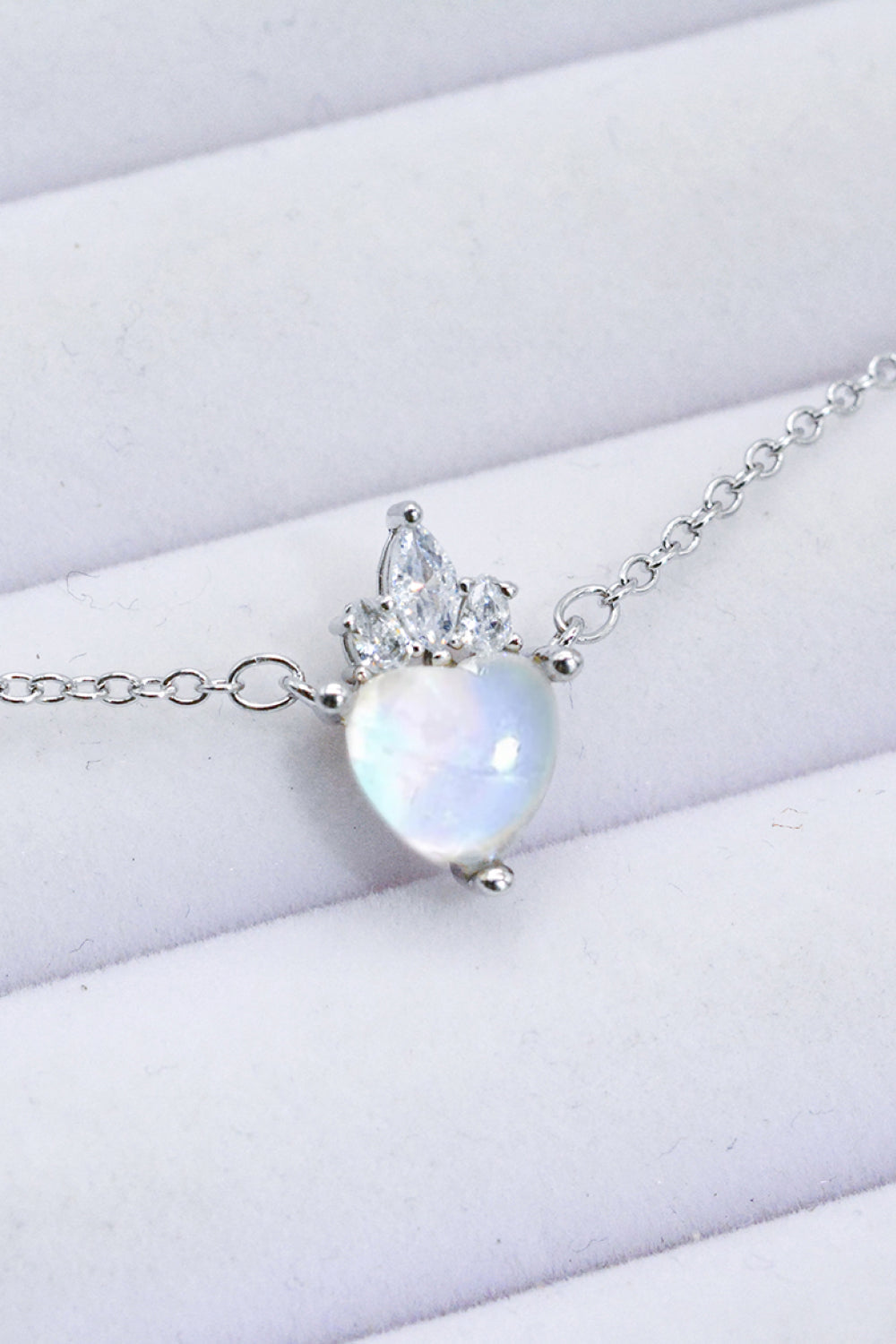 Moonstone Heart Pendant Necklace