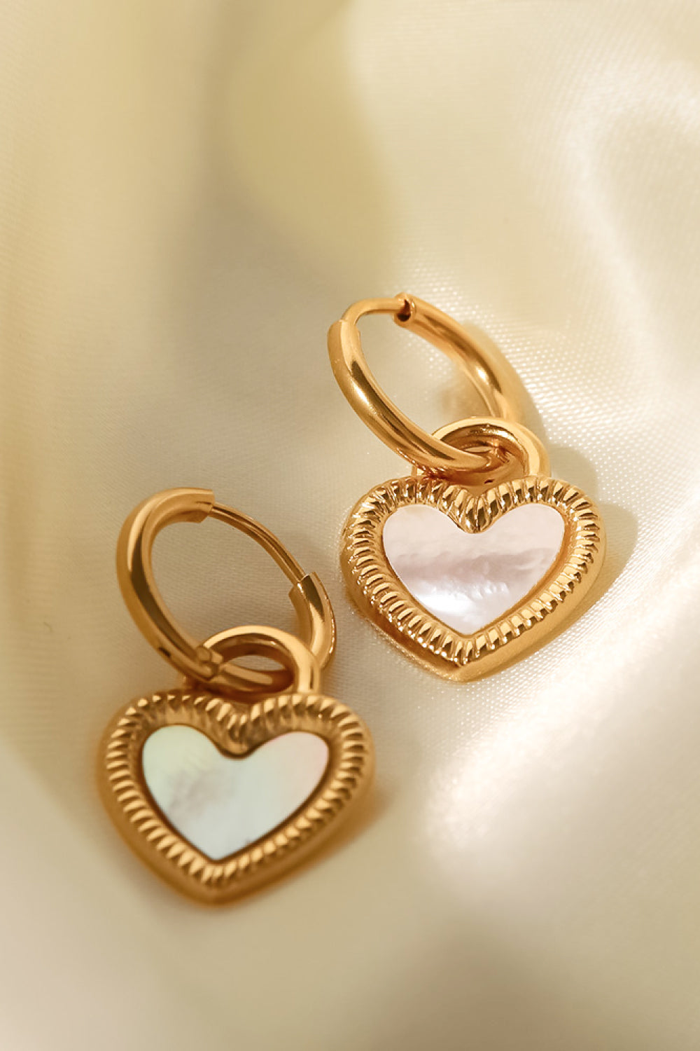 Shell Heart Drop Earrings