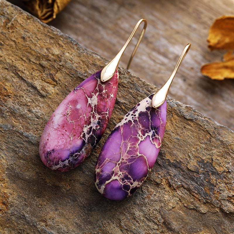 Gemstone Teardrop Dangles