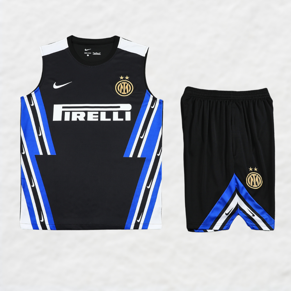 2025/26 Inter Milan Sort Gammeldags Vest Sommer Sæt