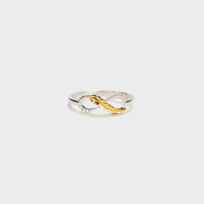 Feder Zirkon Silber Ring