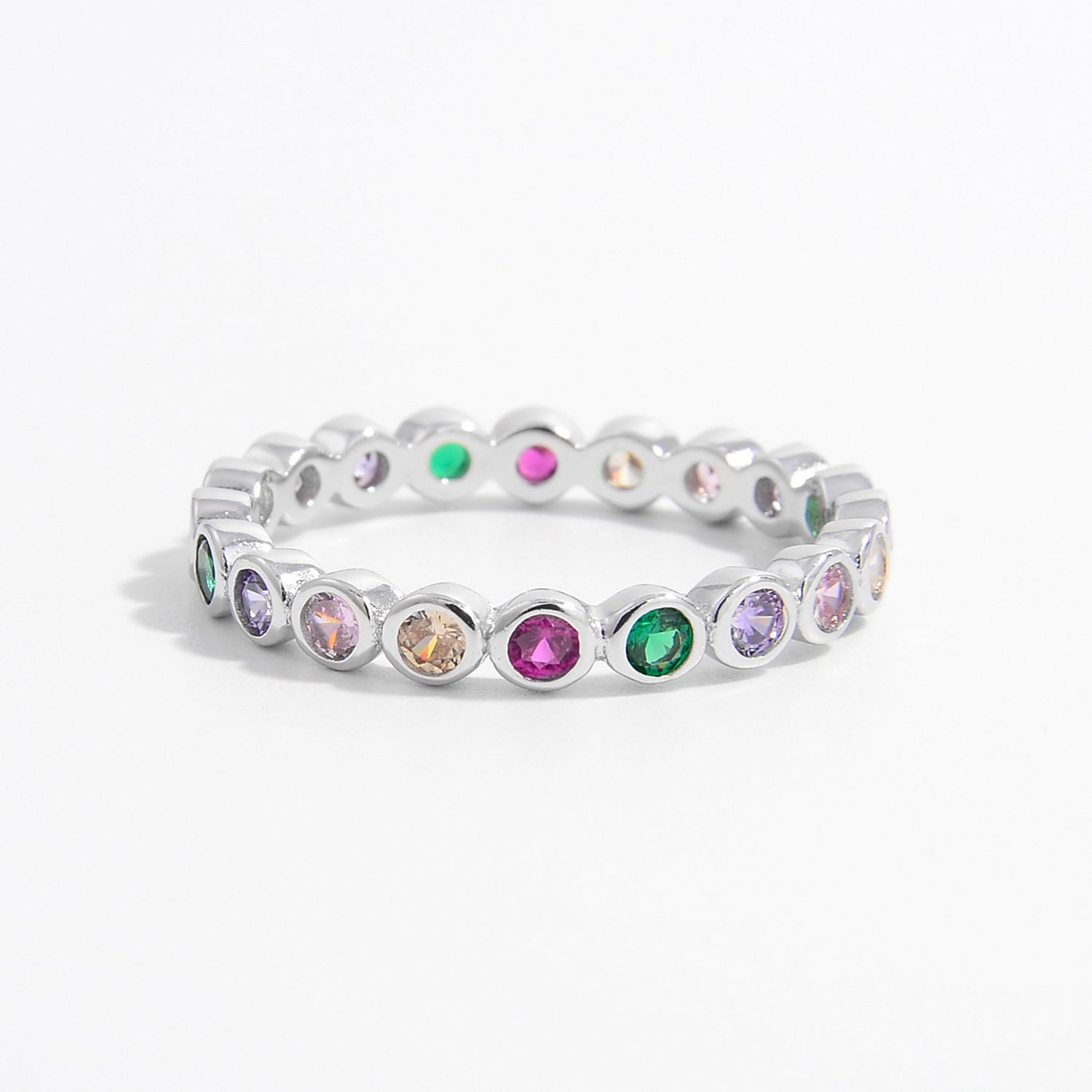 Anello in argento con zirconi bicolore
