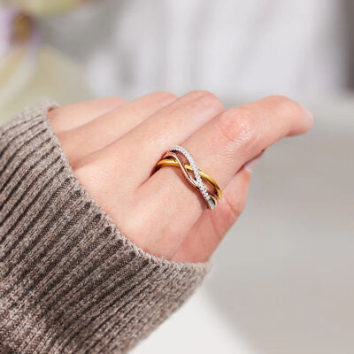 Crisscross Gold-Plated Ring