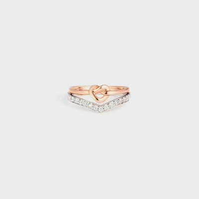 Knotted Heart Zircon Ring