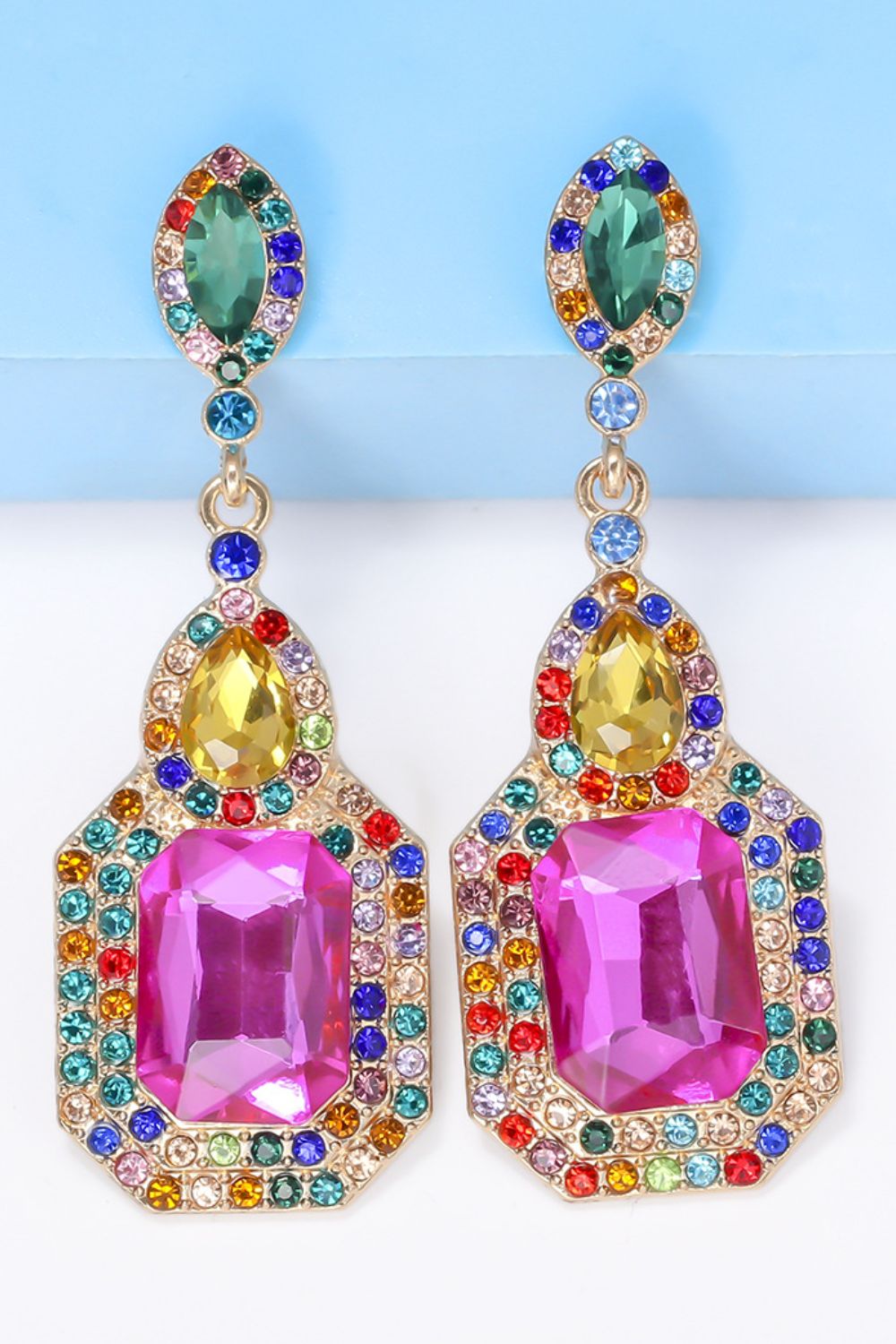 Krystallegering Dangle Hoops