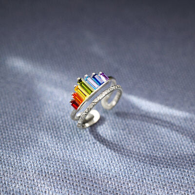 Dobbeltlag Zircon Sølv Ring
