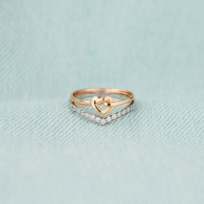 Knotted Heart Zircon Ring