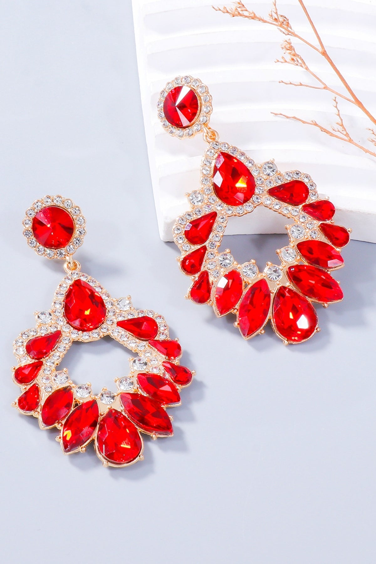 Crystal Drop Alloy Earrings