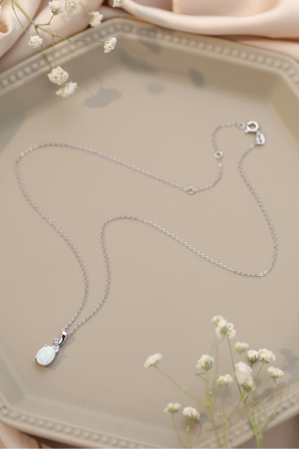 Oval Opal Kæde Halskæde