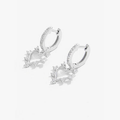 Heart Zircon Drop Earrings