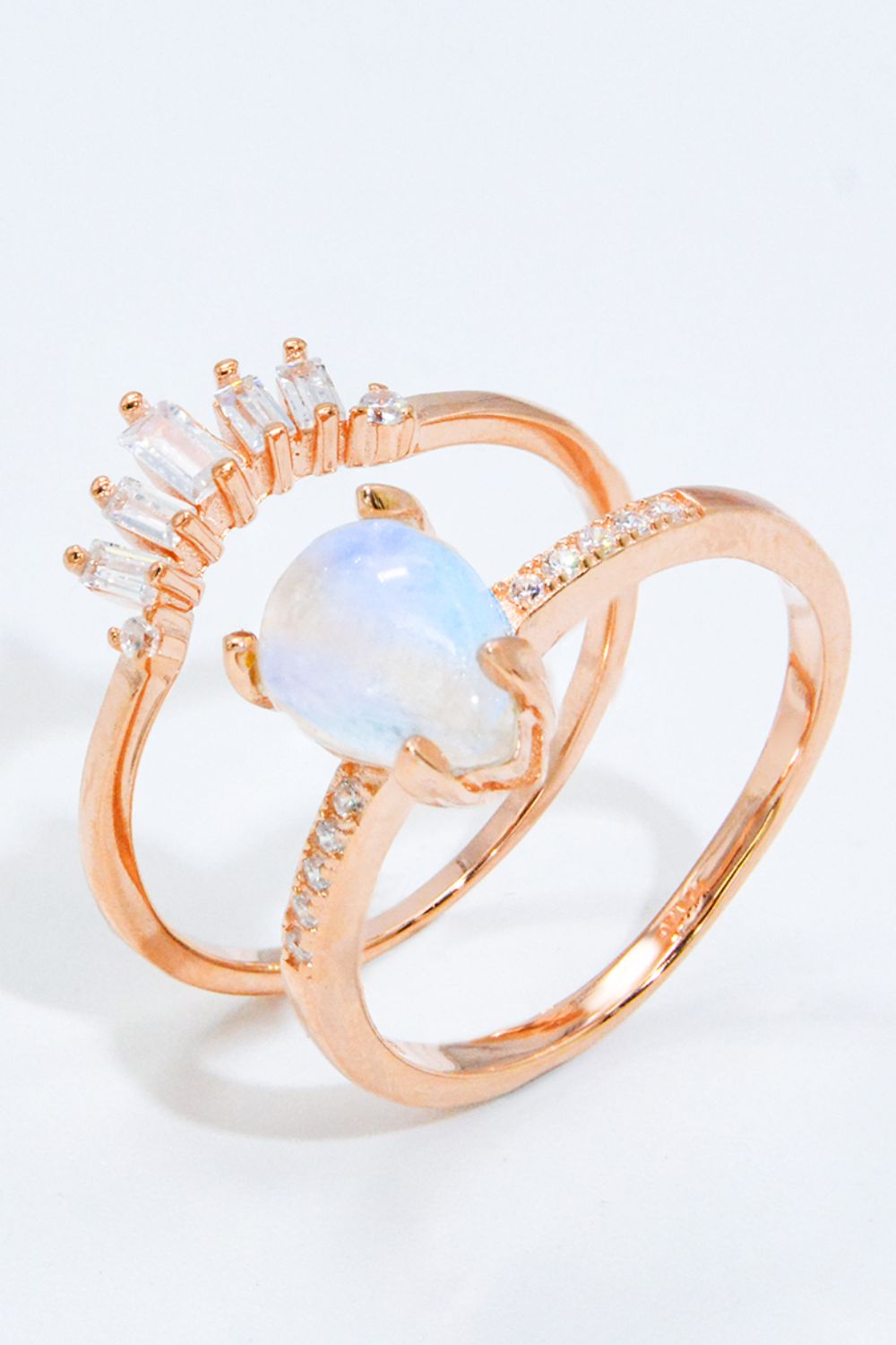 Månestens- og Zirkon Rose Gold Sæt