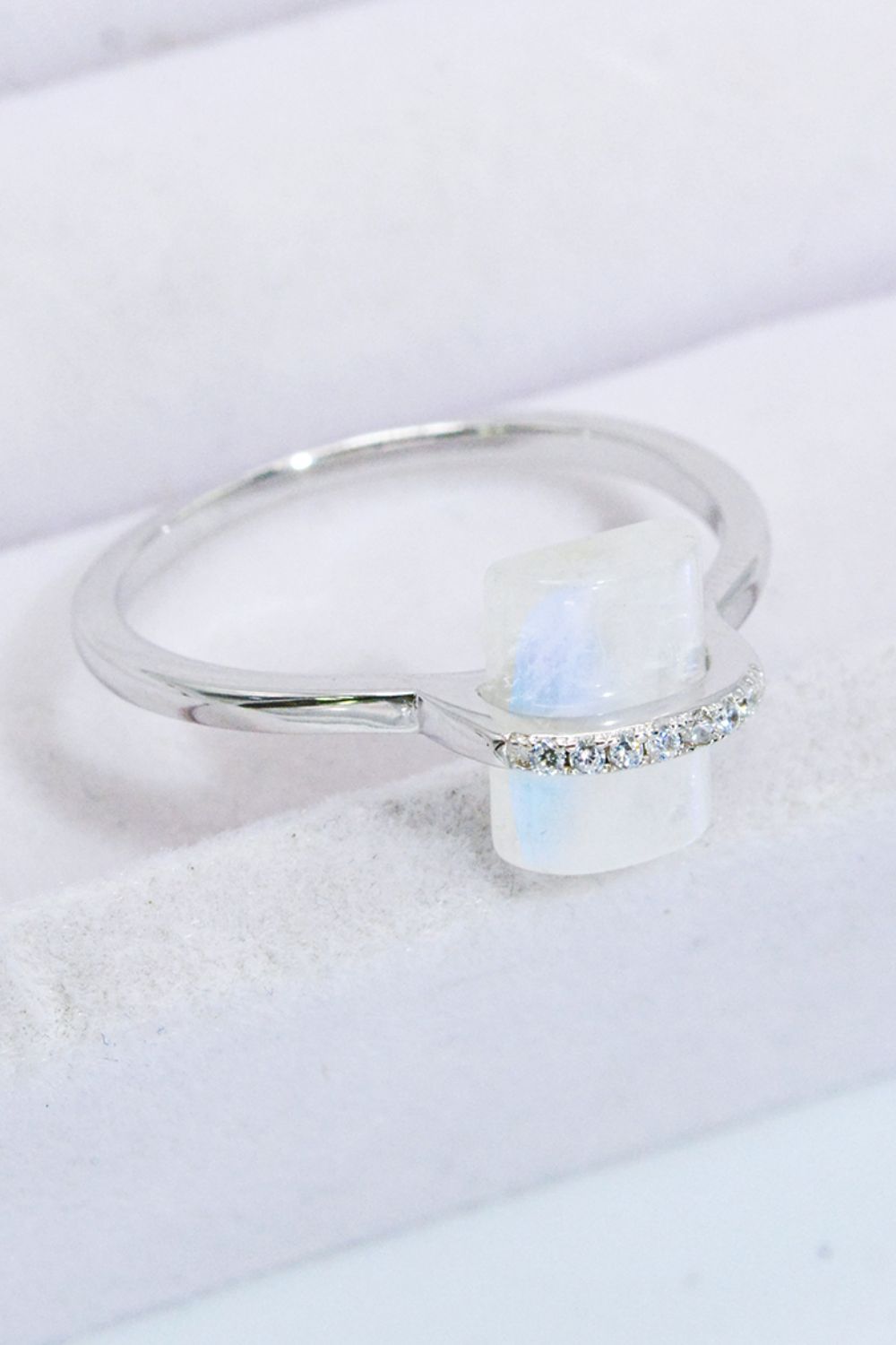 Platinum Moonstone Ring