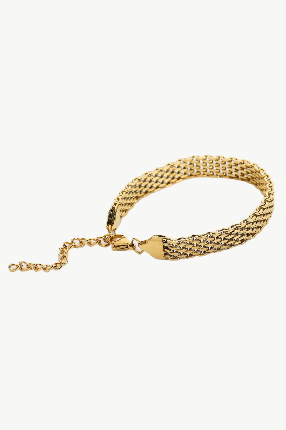 Guld Bred Link Armbånd