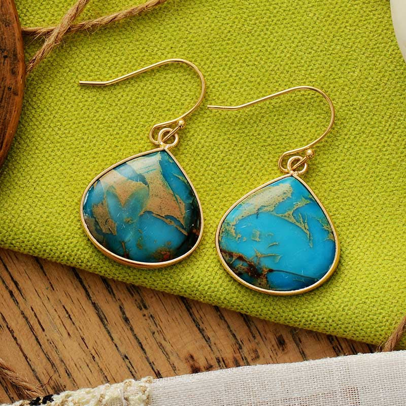Gold-Plated Gemstone Drops