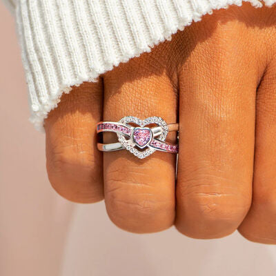 Heart Zircon Silver Ring