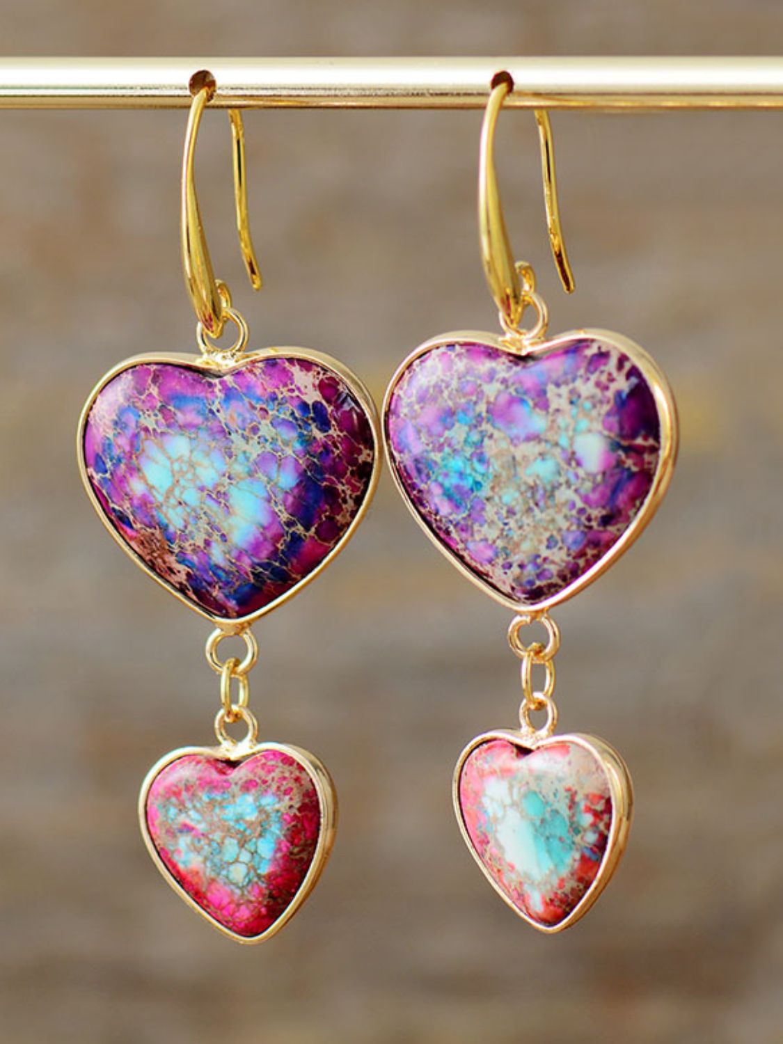Imperial Jasper Heart Drops