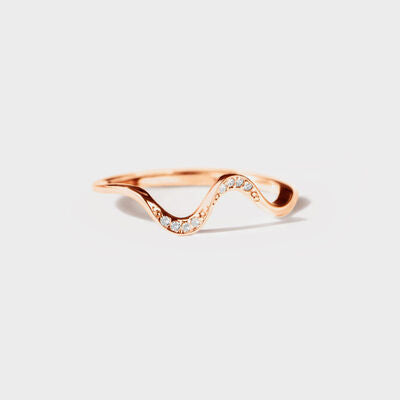 Bølge Zircon Sølv Ring