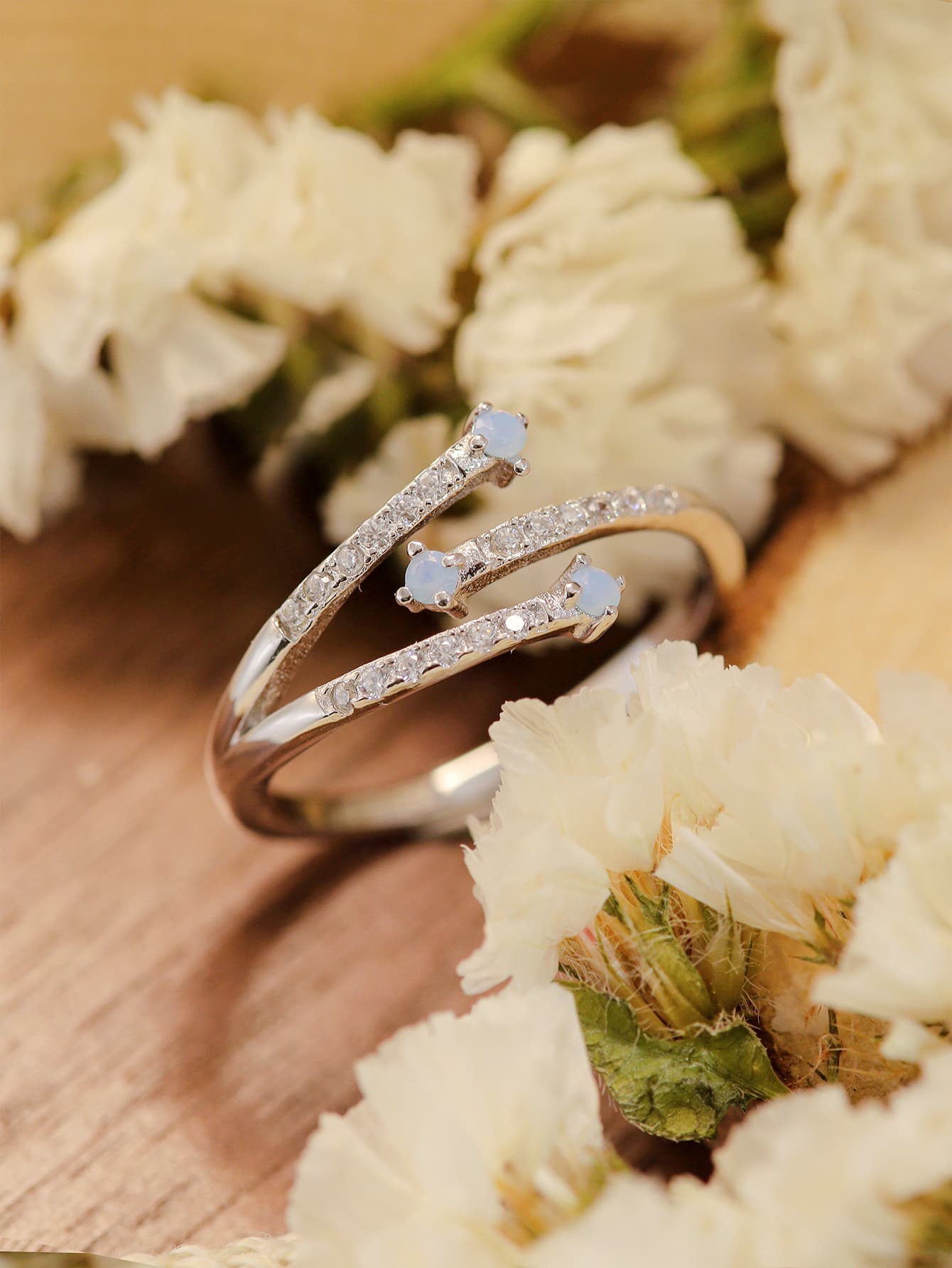 Platinum Moonstone Ring