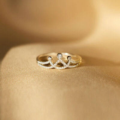 Anello in argento con zircone Crown