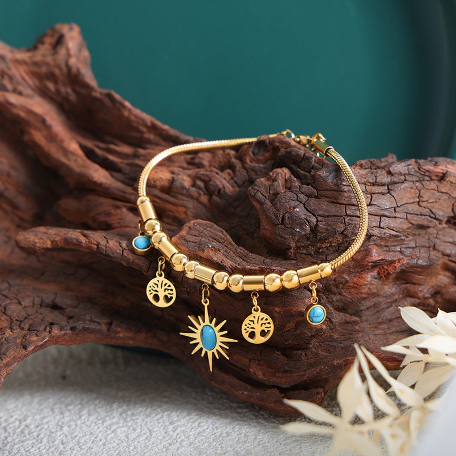 Guld Charm Link Armbånd