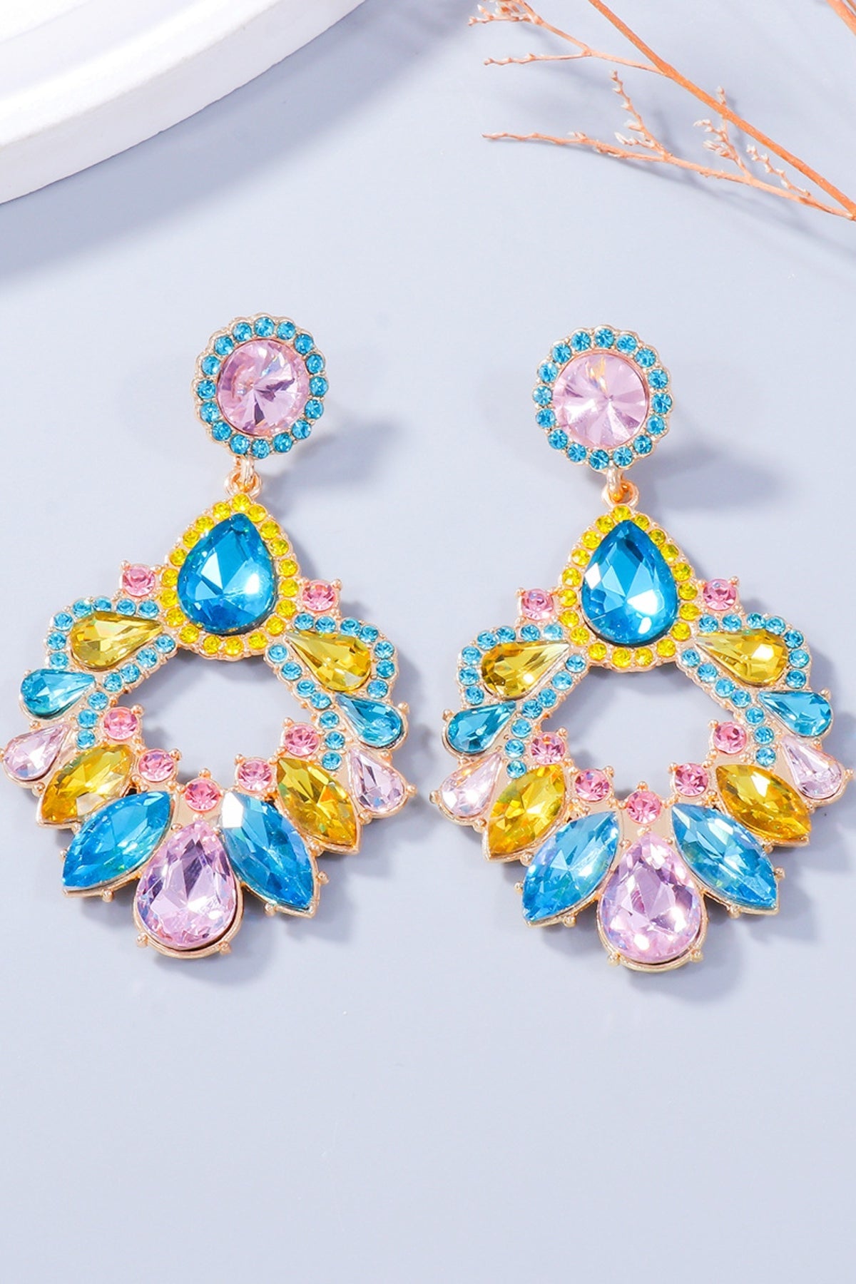 Crystal Drop Alloy Earrings