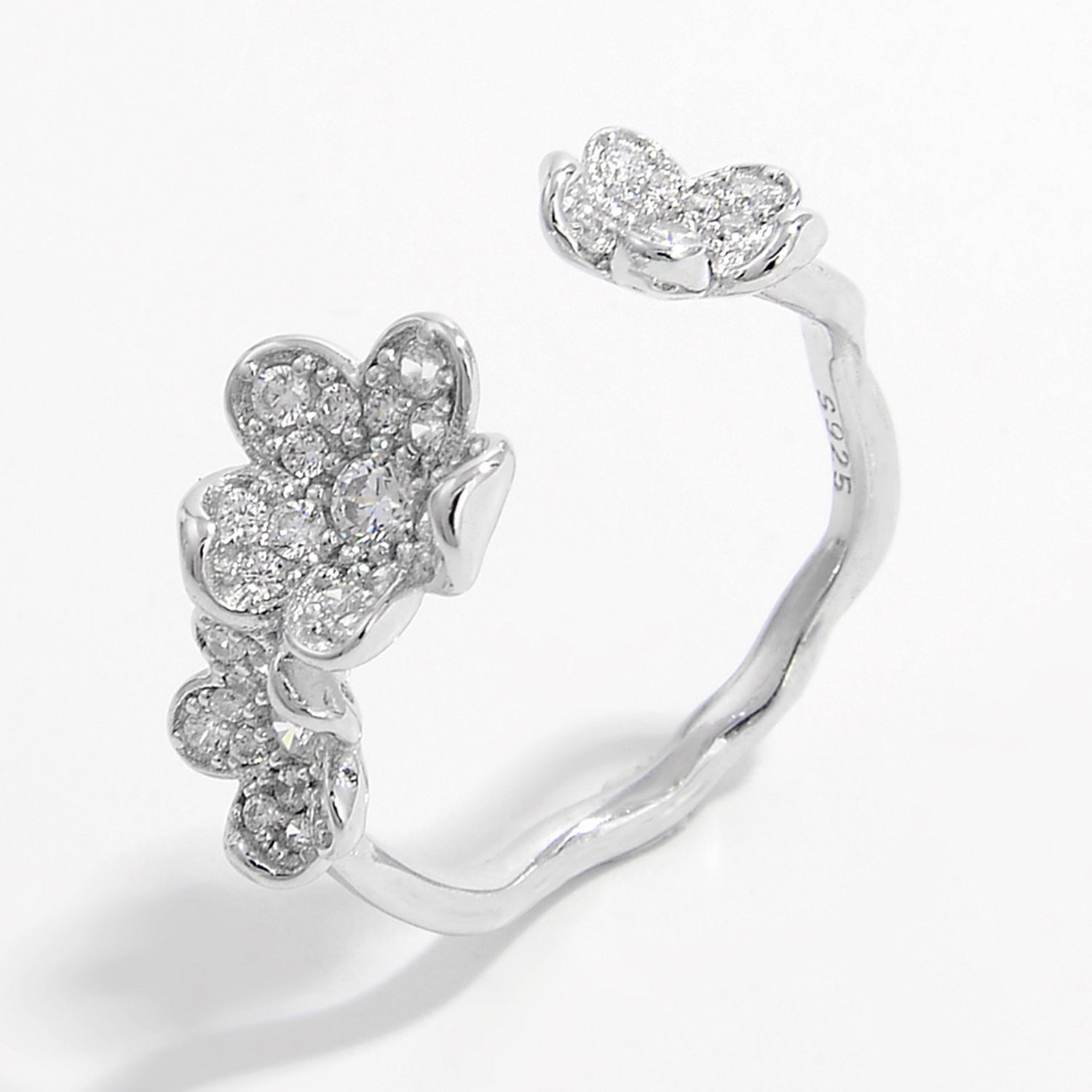 Zircon Åben Sølv Ring