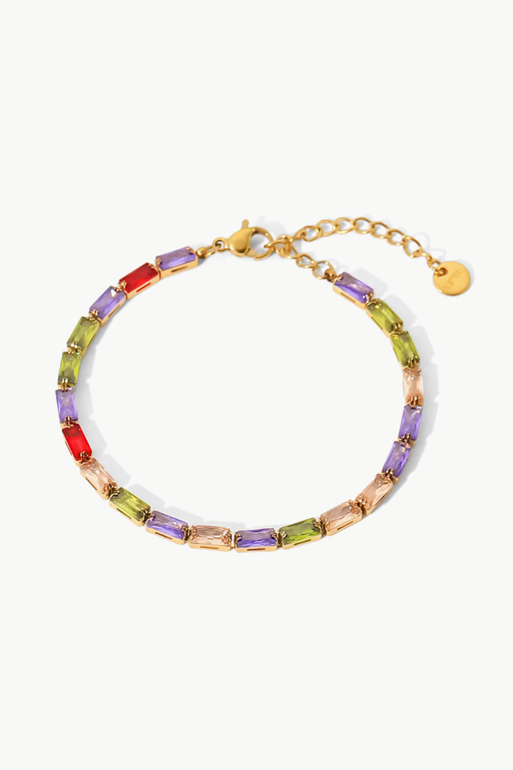 Rainbow CZ Gold Bracelet