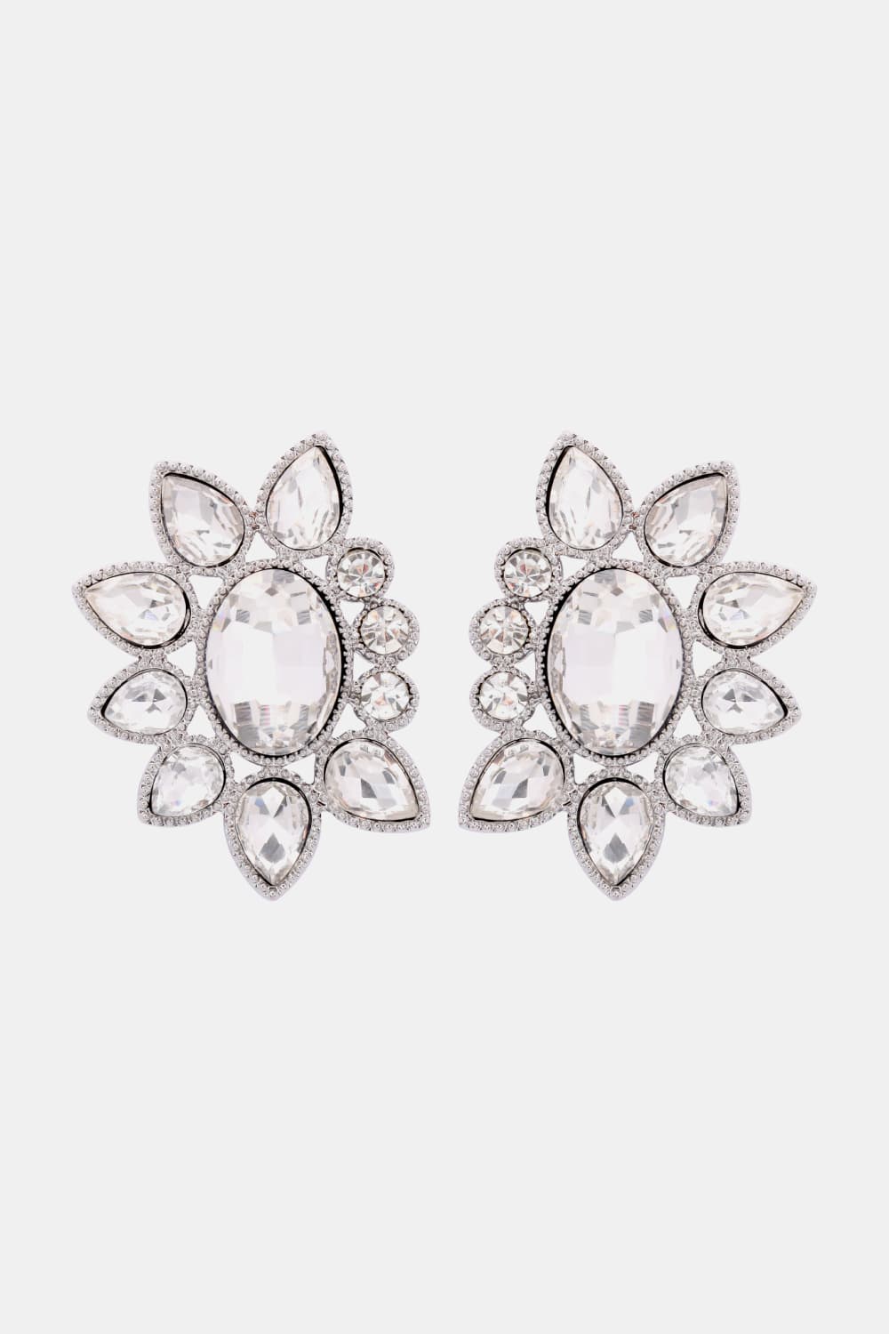 Angular Glass Stone Hoops