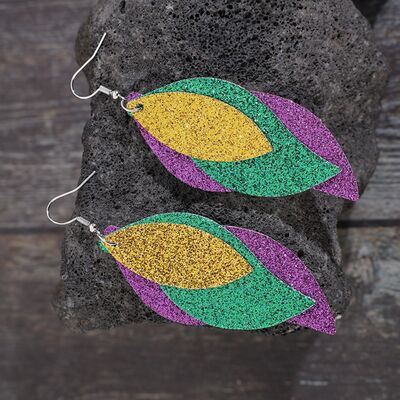 Leaf Pattern Leather Dangles