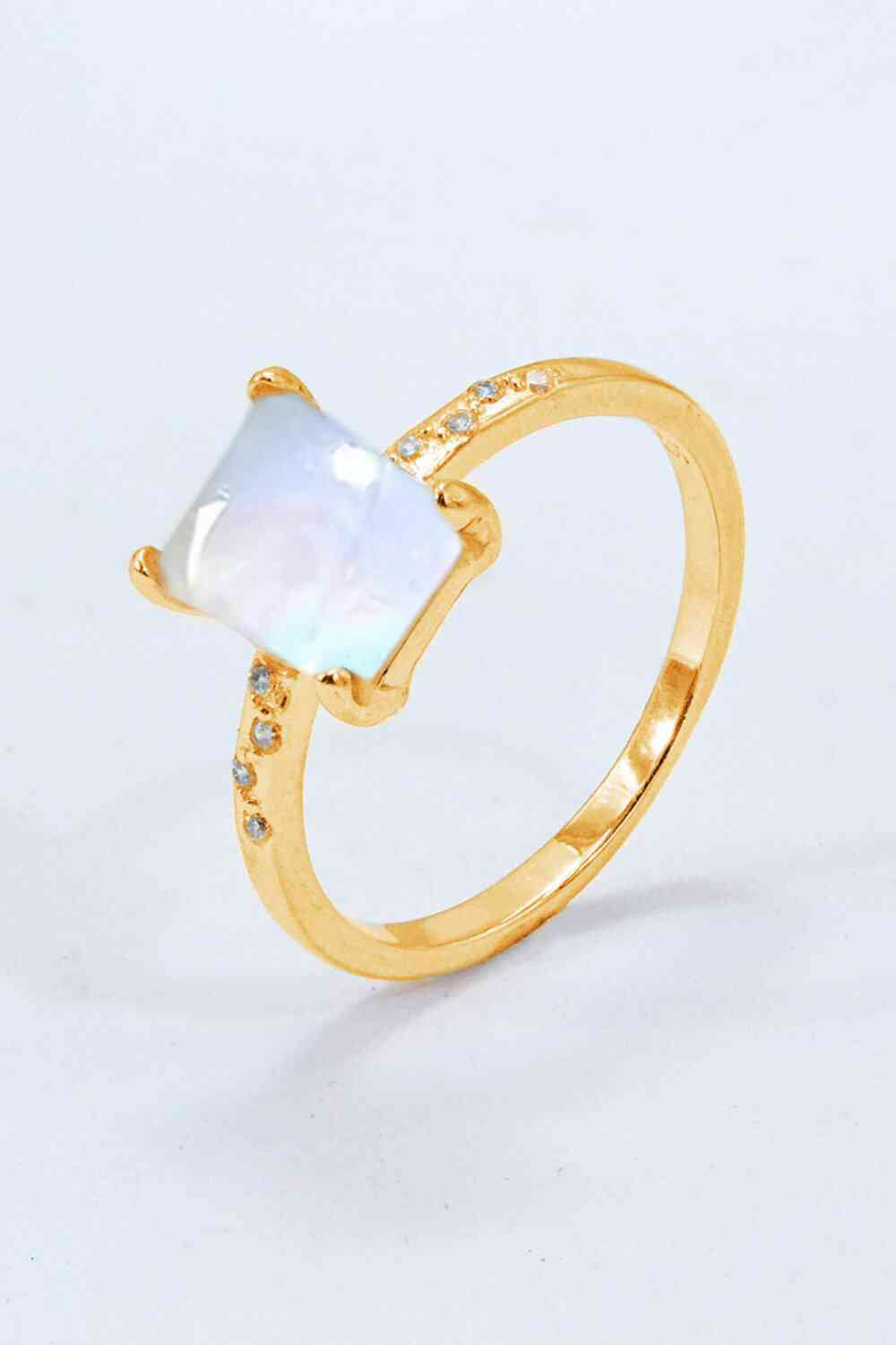 Square Moonstone Silver Ring