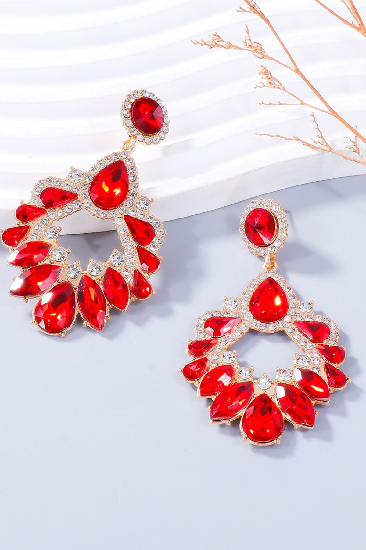 Crystal Drop Alloy Earrings