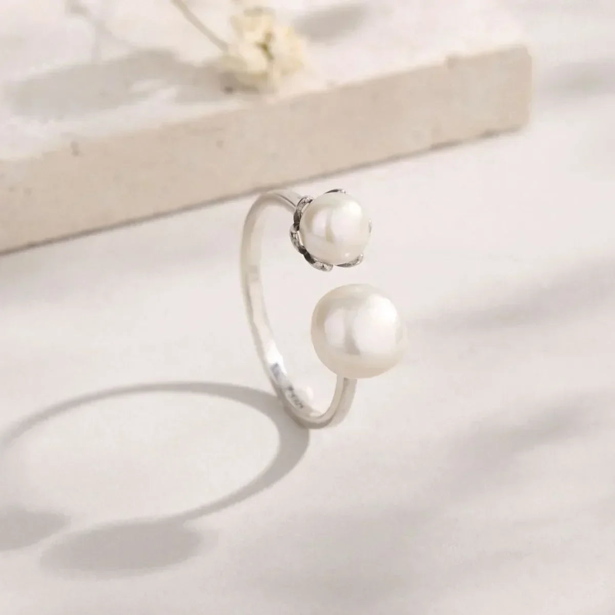 Anello aperto perla argento