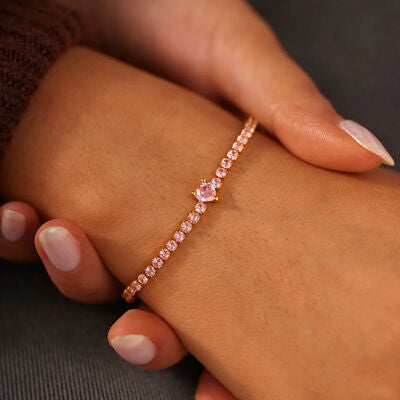 Gold Heart Zircon Bracelet