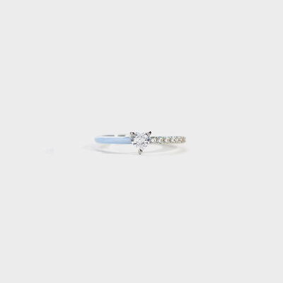 Emalje Hjerte Zirkon Ring