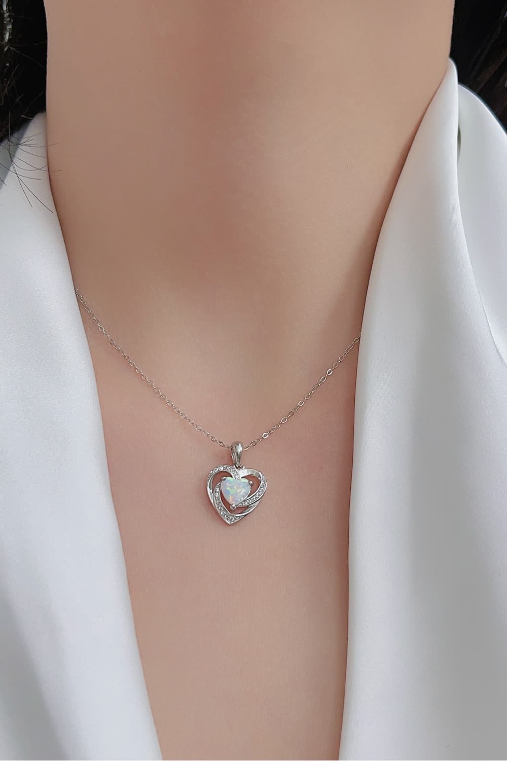 Opal Heart Pendant