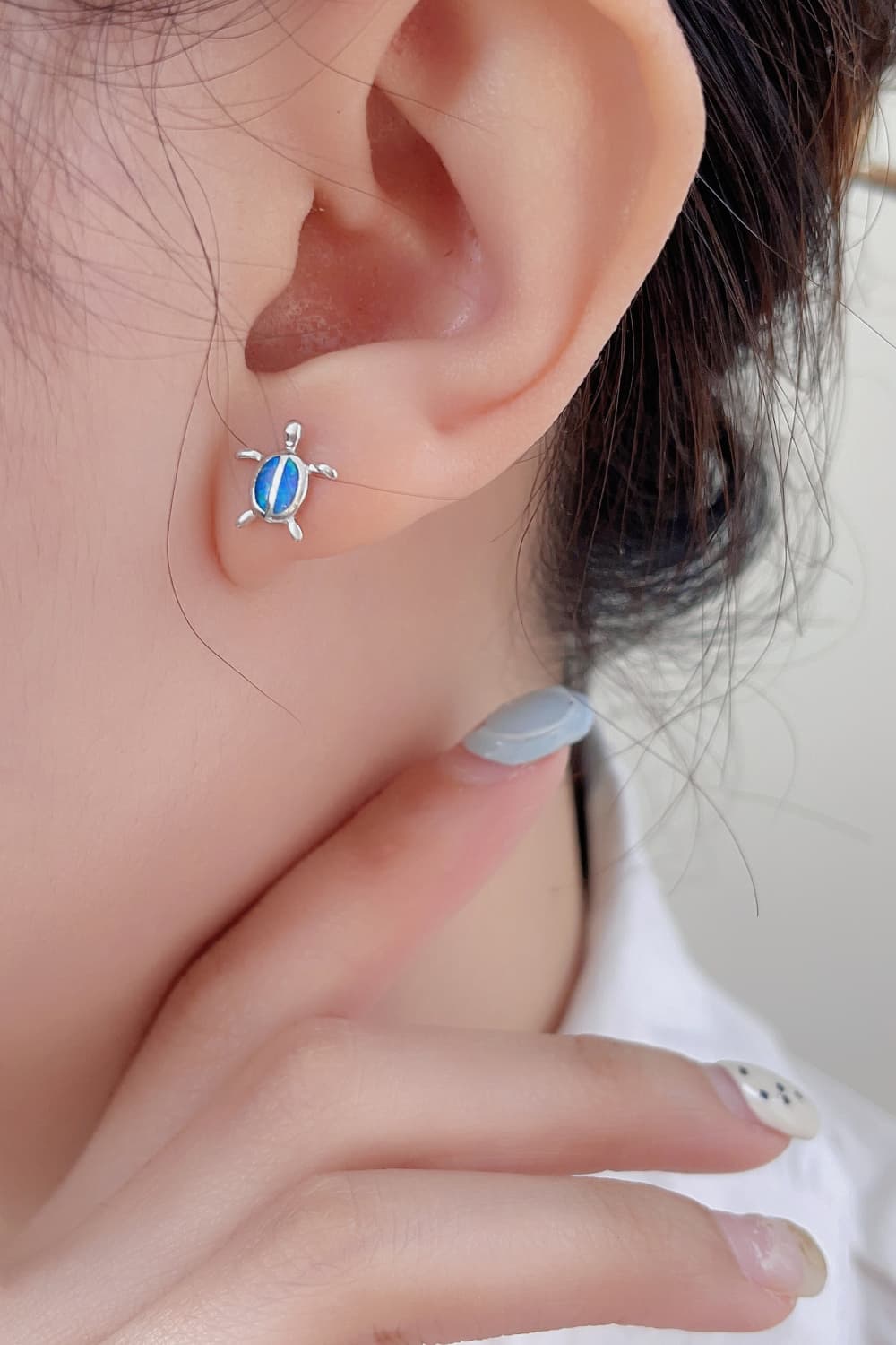 Opal Skildpadde Sølv Studs