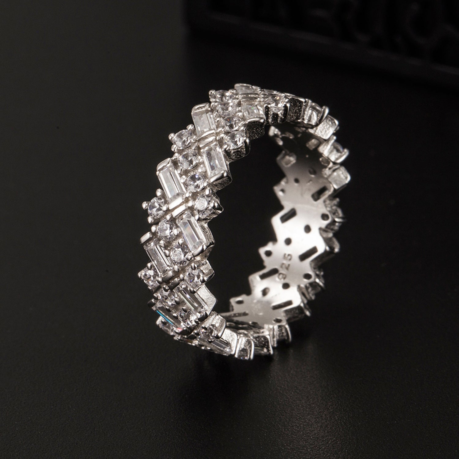 Zircon-Adorned Silver Ring