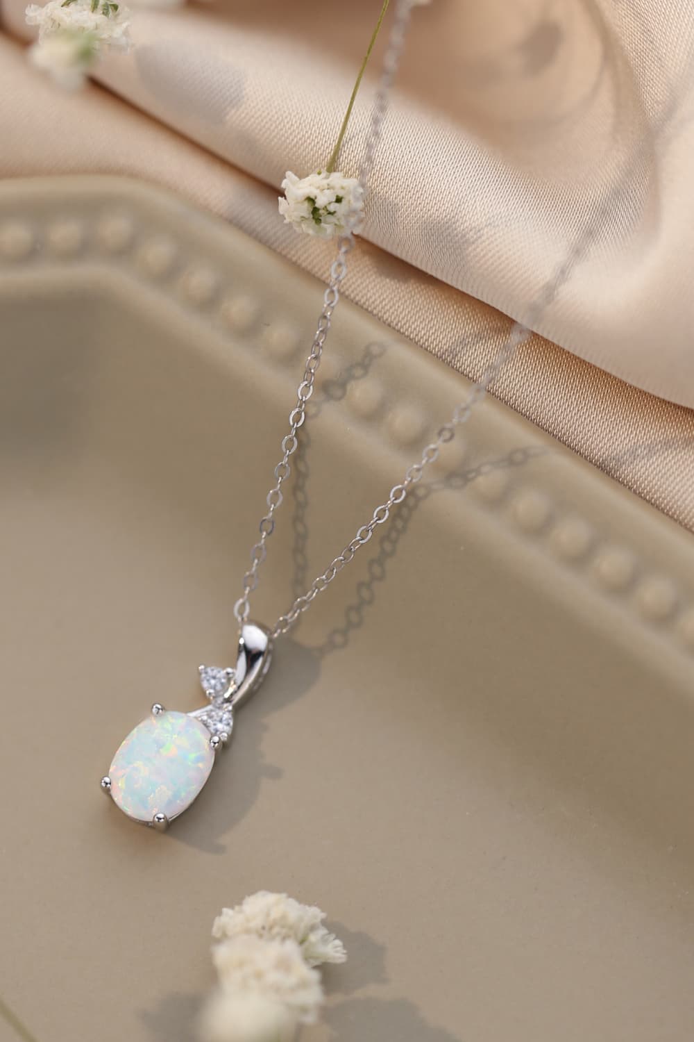Oval Opal Kæde Halskæde